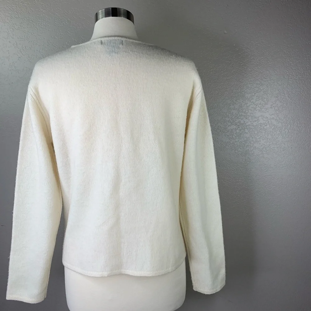 Alexandra Bartlett 100% Lambs Wool Button Cardigan Size Medium Petite